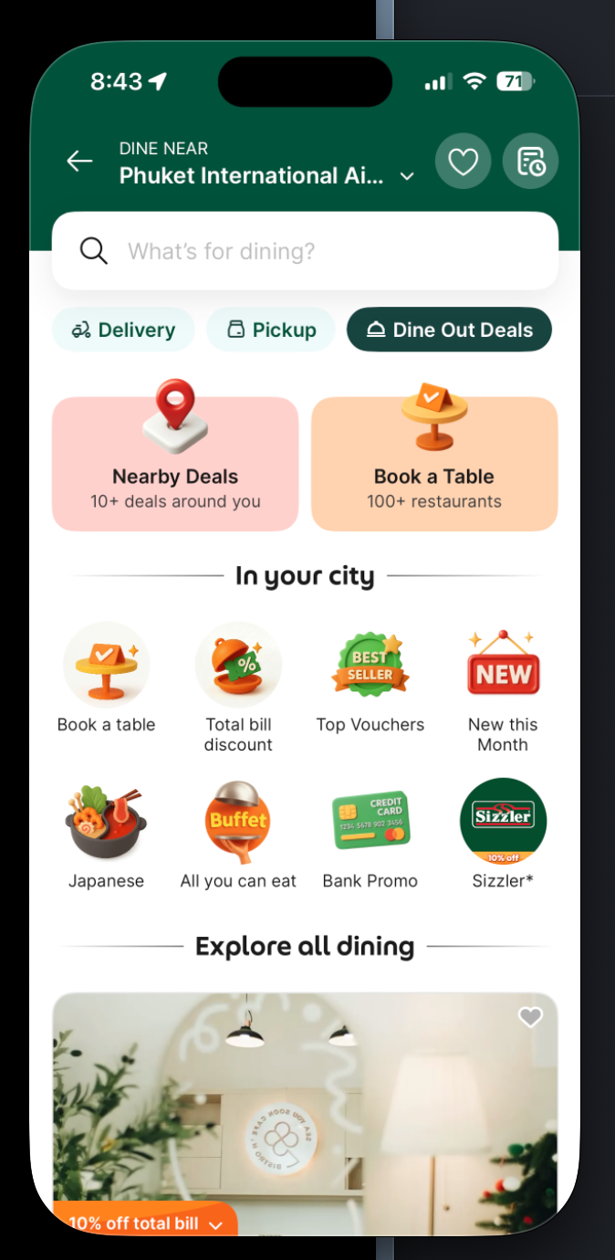 Current Grab Dine Out home